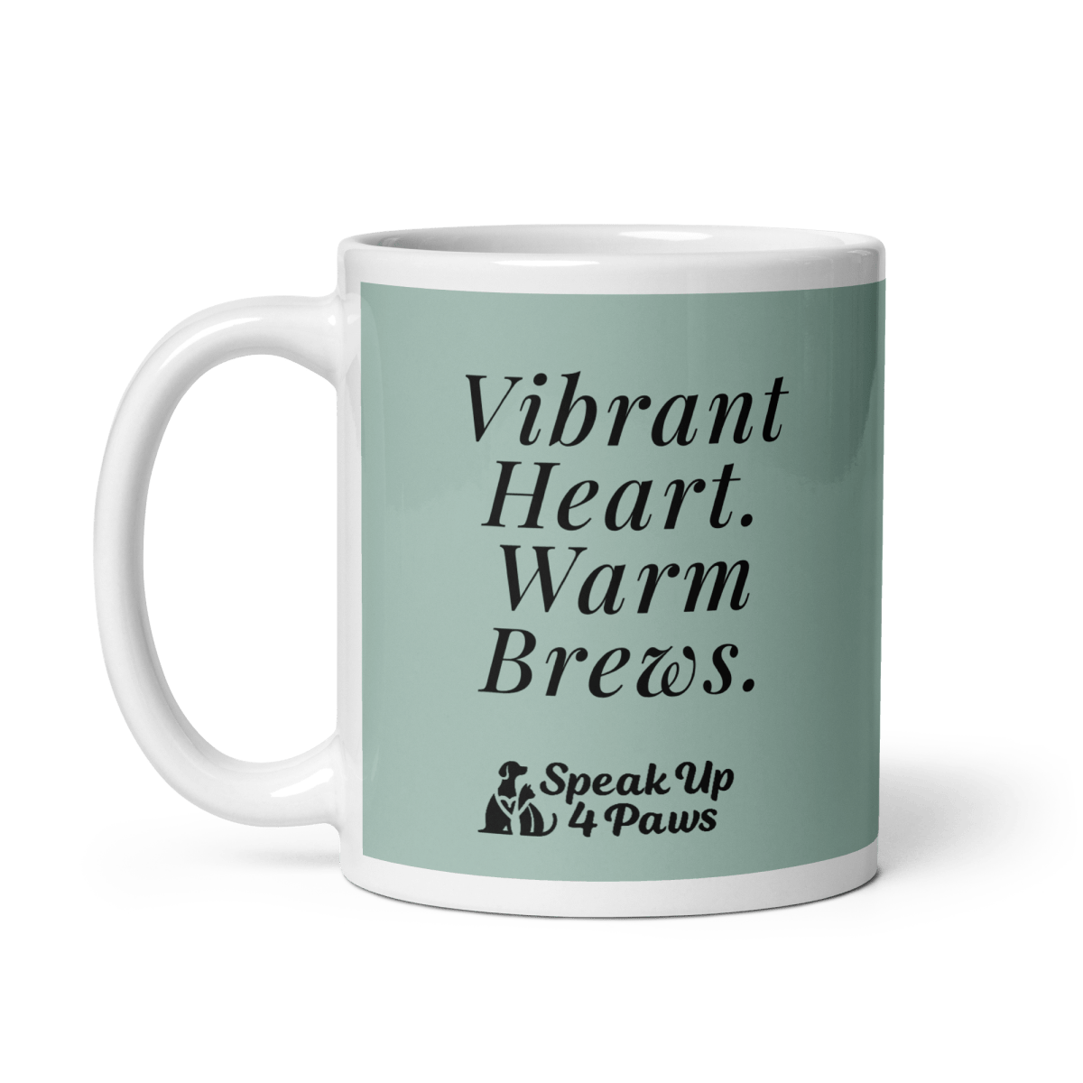 Vibrant Heart - "Vibrant Heart. Warm Brews." - Signature Mug (Color: Opal) - Coffee Mug - Speak Up 4 Paws