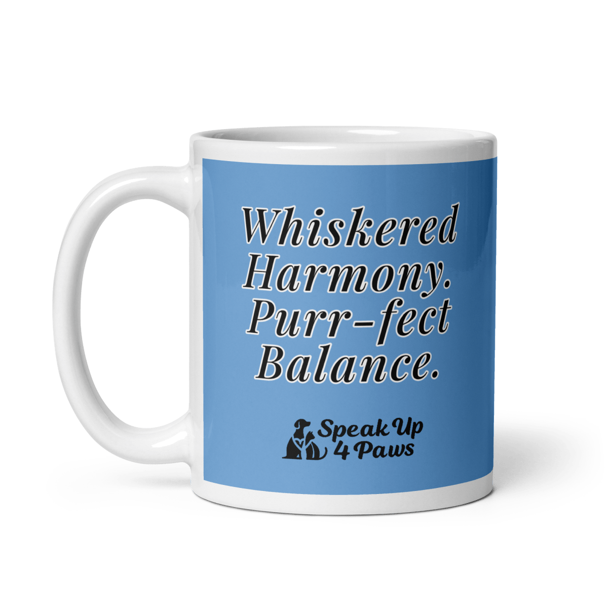 Whiskered Harmony - "Whiskered Harmony. Purr - fect Baance." - Signature Mug (Color: Jordy Blue) - Coffee Mug - Speak Up 4 Paws