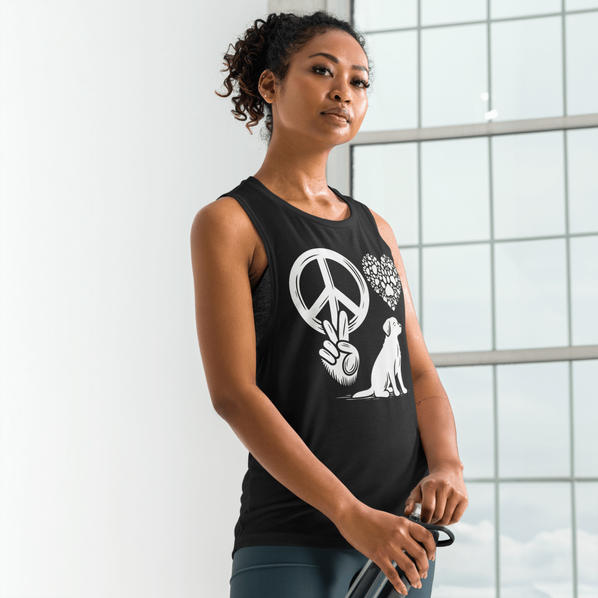 Peaceful Paws - Women's Muscle Shirt - Womens Muscle Tank Top - Speak Up 4 Paws