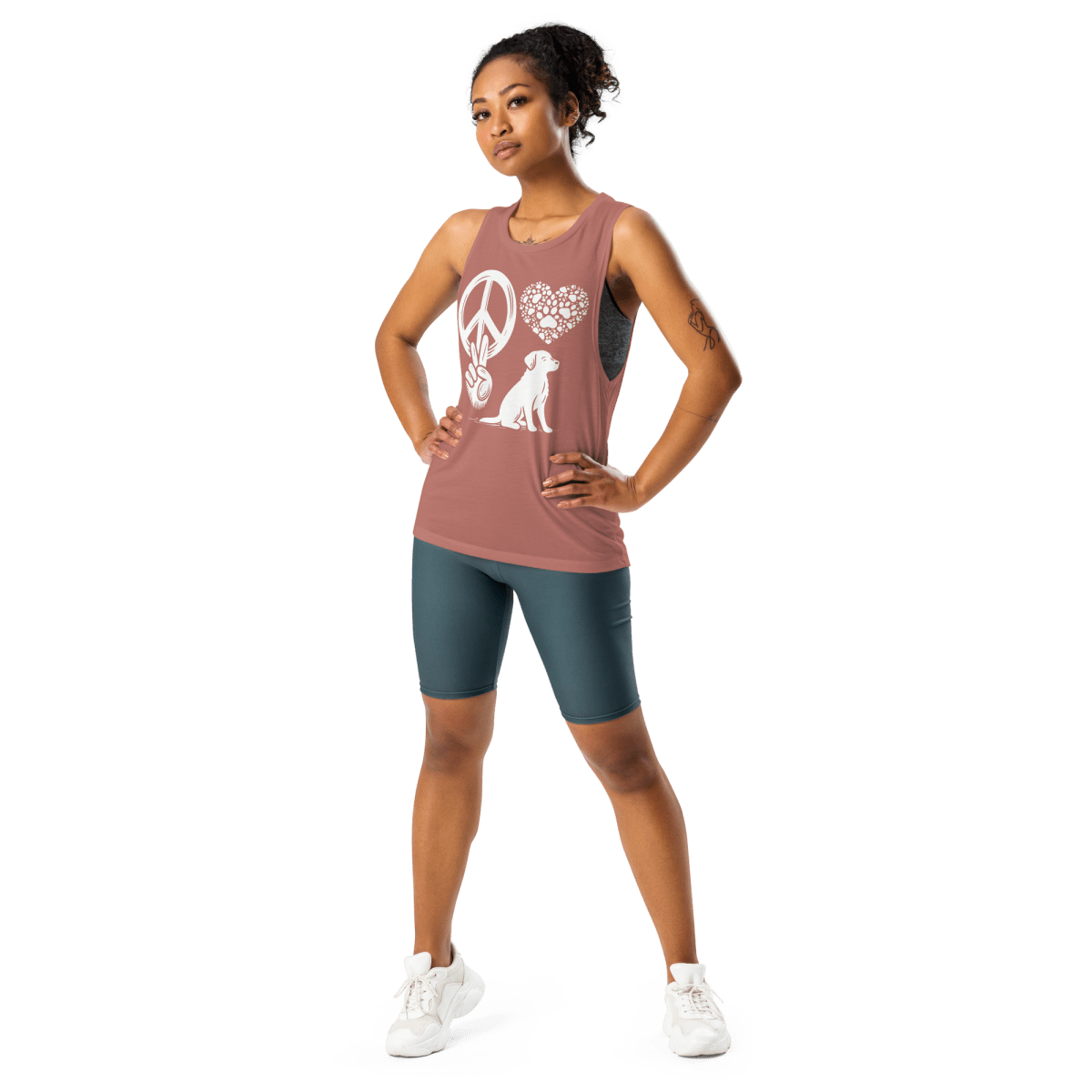 Peaceful Paws - Women's Muscle Shirt - Womens Muscle Tank Top - Speak Up 4 Paws