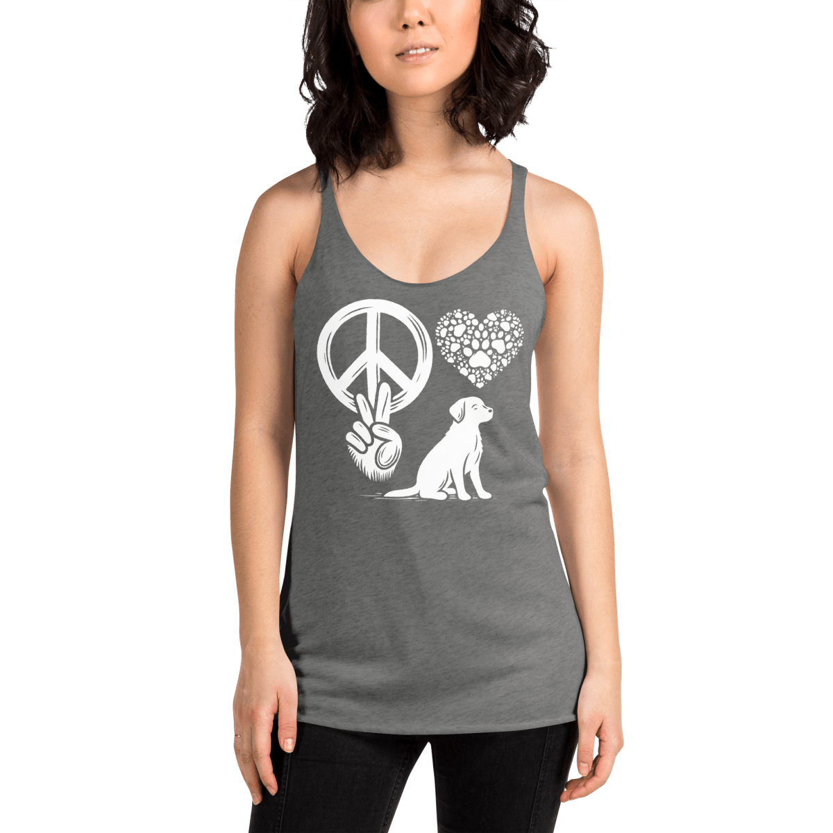 Peaceful Paws - Women's Racerback Tank Top - Womans Racerback Tank - Speak Up 4 Paws