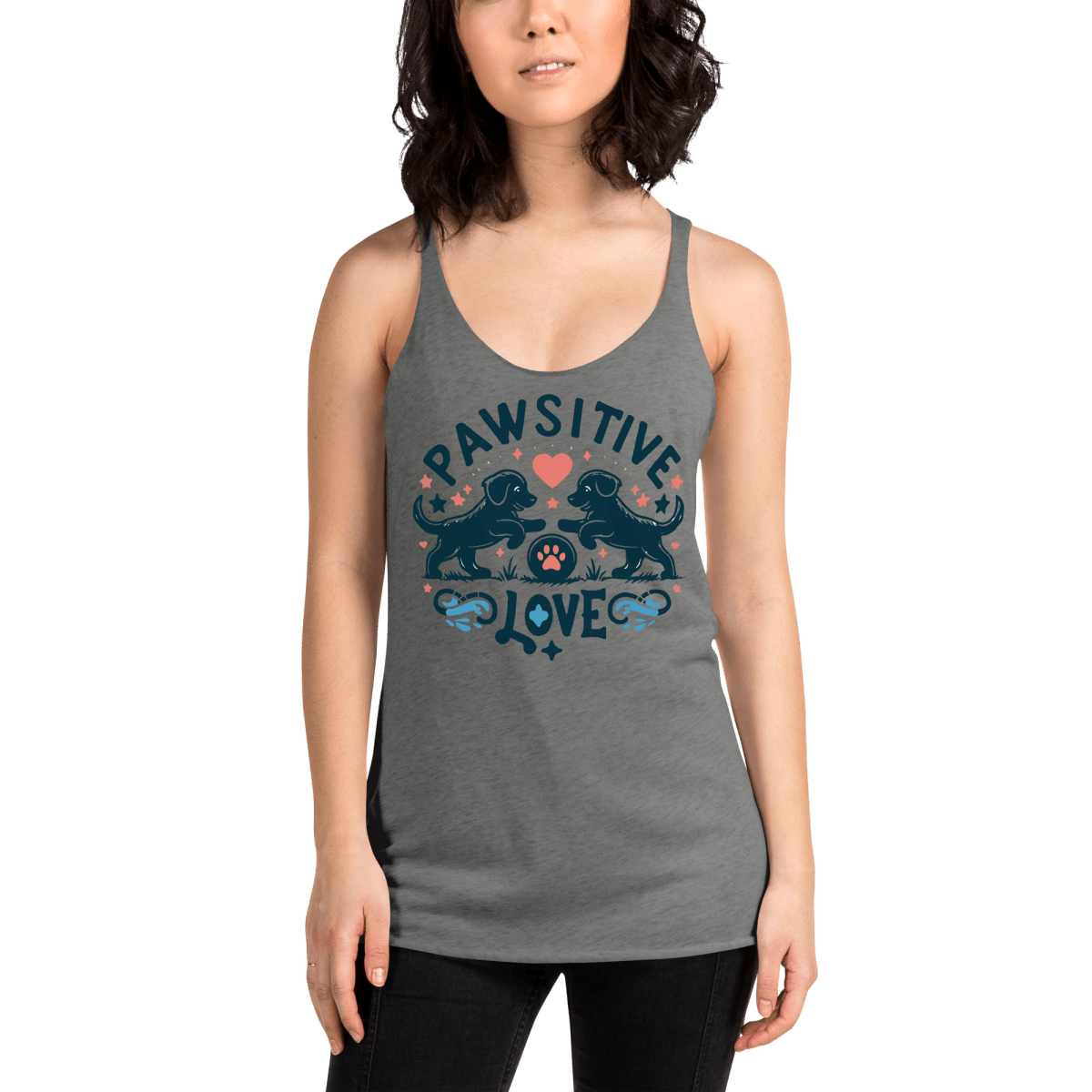 Pouncing Play - Women's Racerback Tank Top - Womans Racerback Tank - Speak Up 4 Paws