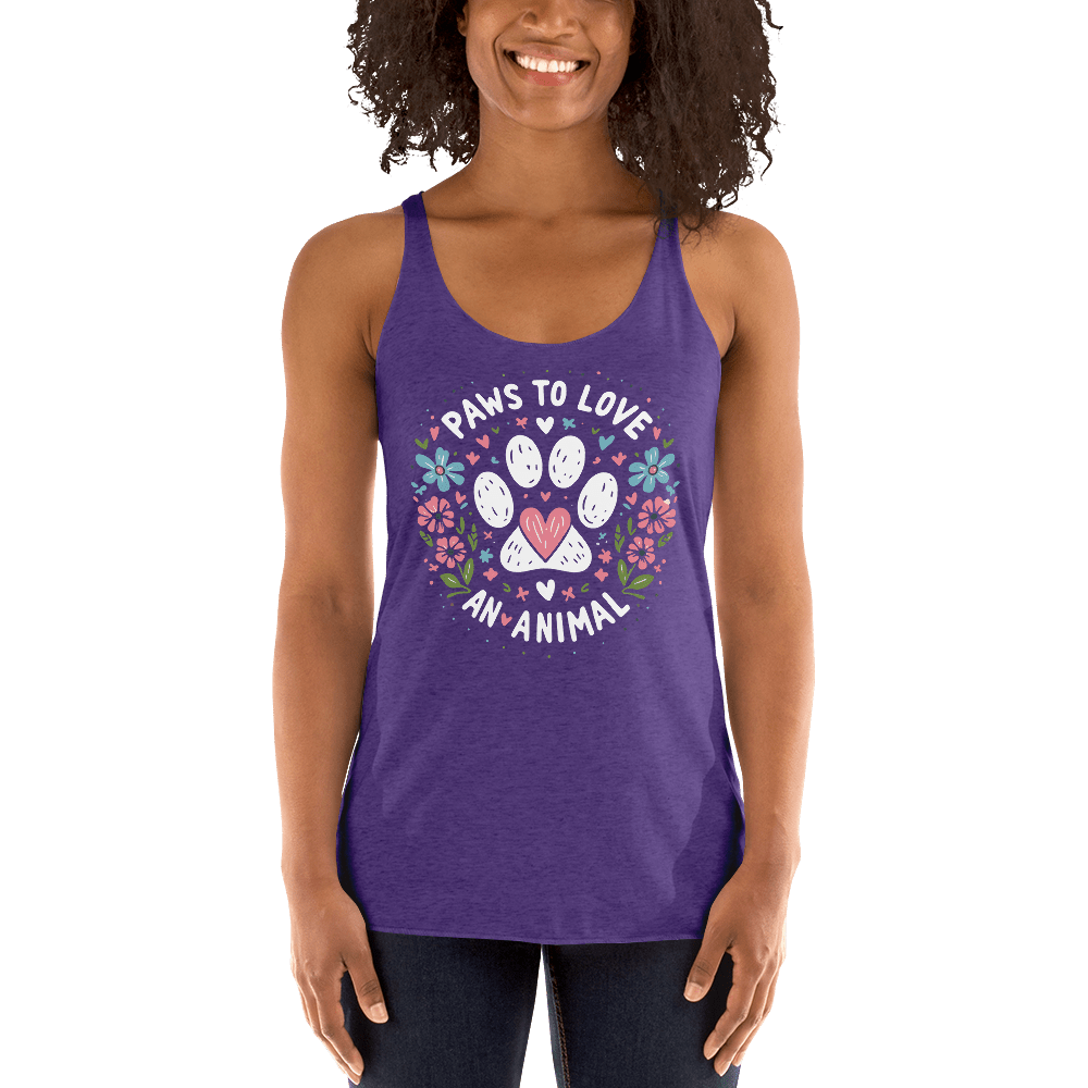 Circle of Pawsitivity - Women's Racerback Tank Top - Womans Racerback Tank - Speak Up 4 Paws
