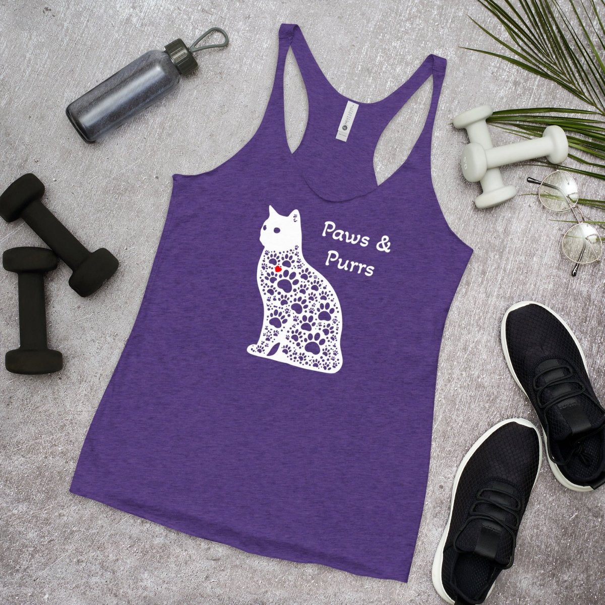 Paws and Purrs - Women’s Racerback Tank Top - Womans Racerback Tank - Speak Up 4 Paws