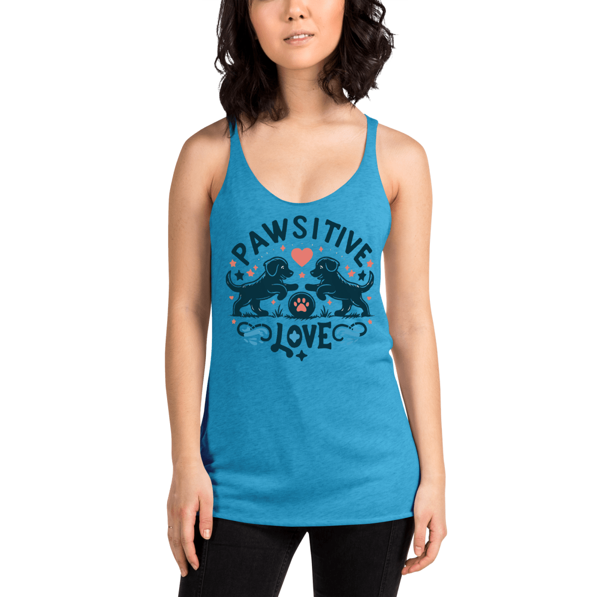 Pouncing Play - Women's Racerback Tank Top - Womans Racerback Tank - Speak Up 4 Paws