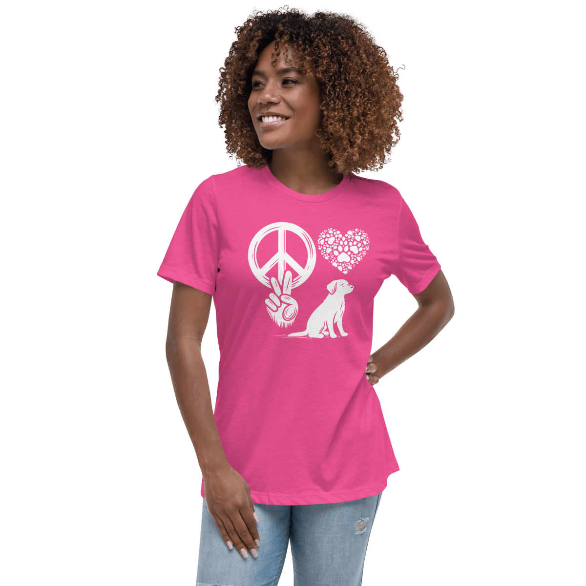 Peaceful Paws - Women's Relaxed Tee - Womens Relaxed Tee - Speak Up 4 Paws
