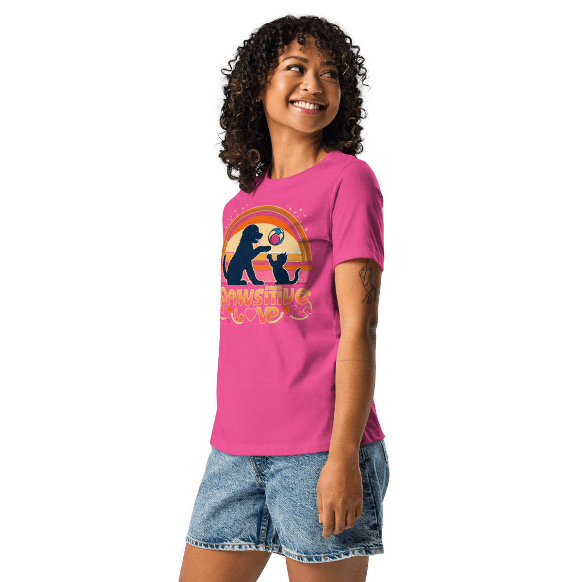 Rainbow Rendezvous - Pawsitive Love - Women’s Relaxed Tee - Womens Relaxed Tee - Speak Up 4 Paws