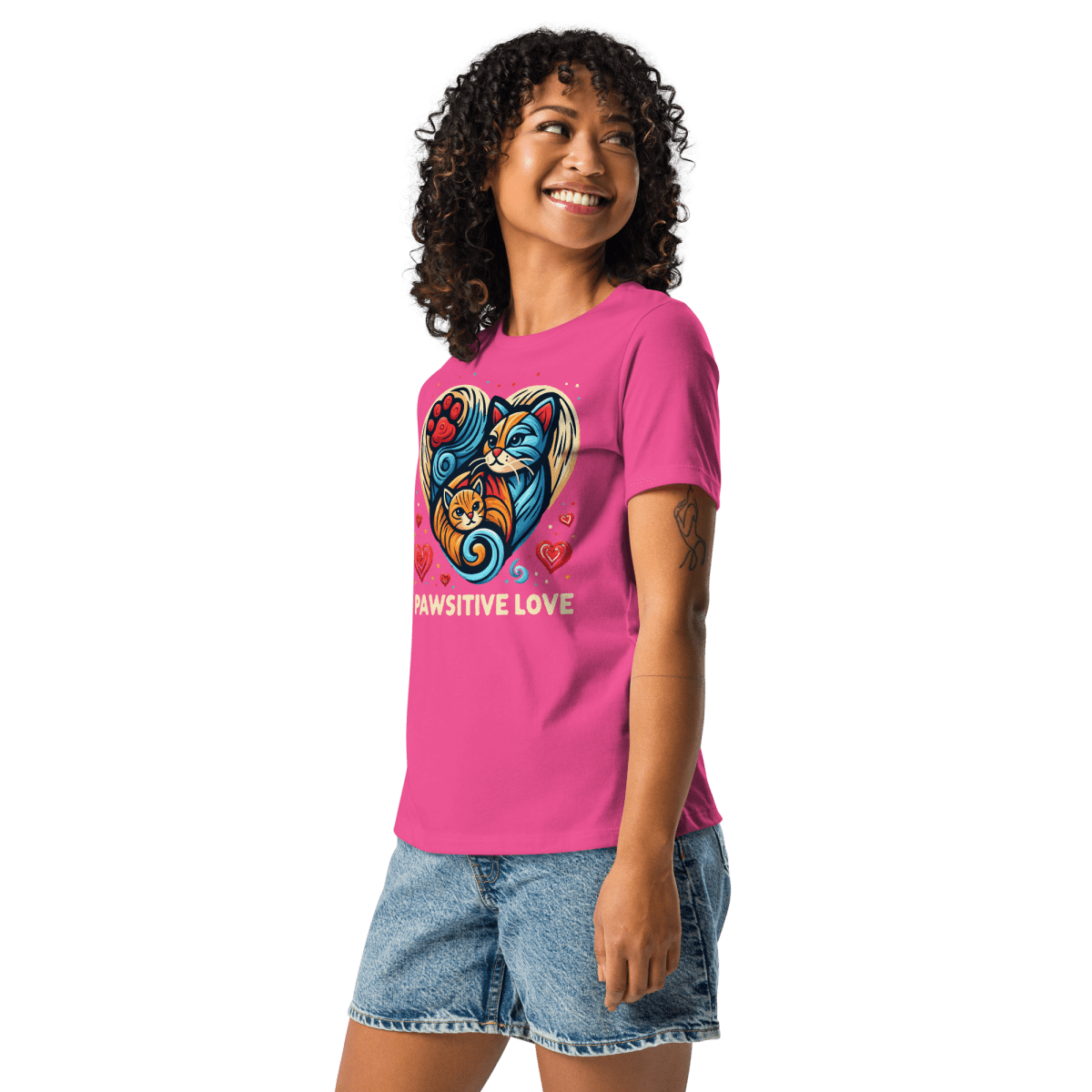 Feline Harmony - Women’s Relaxed Tee - Womens Relaxed Tee - Speak Up 4 Paws