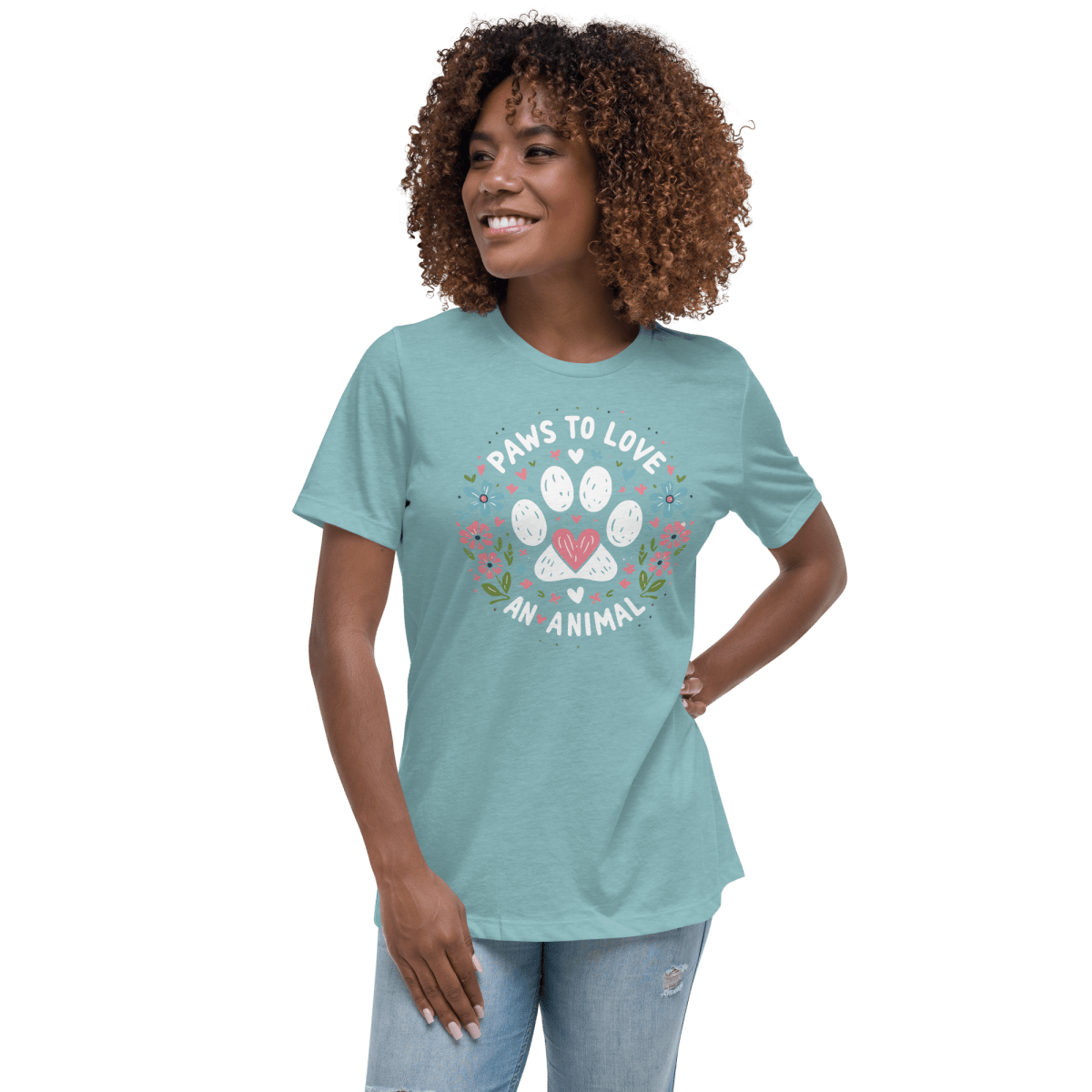 Circle of Pawsitivity - Women's Relaxed Tee - Womens Relaxed Tee - Speak Up 4 Paws