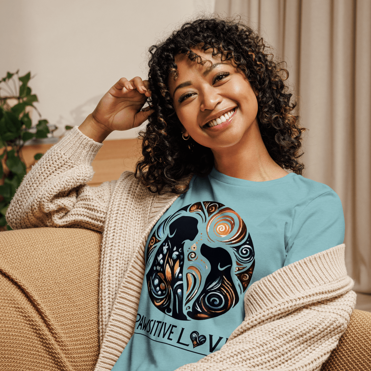Swirl of Pawsitivity - Women's Relaxed Tee - Womens Relaxed Tee - Speak Up 4 Paws