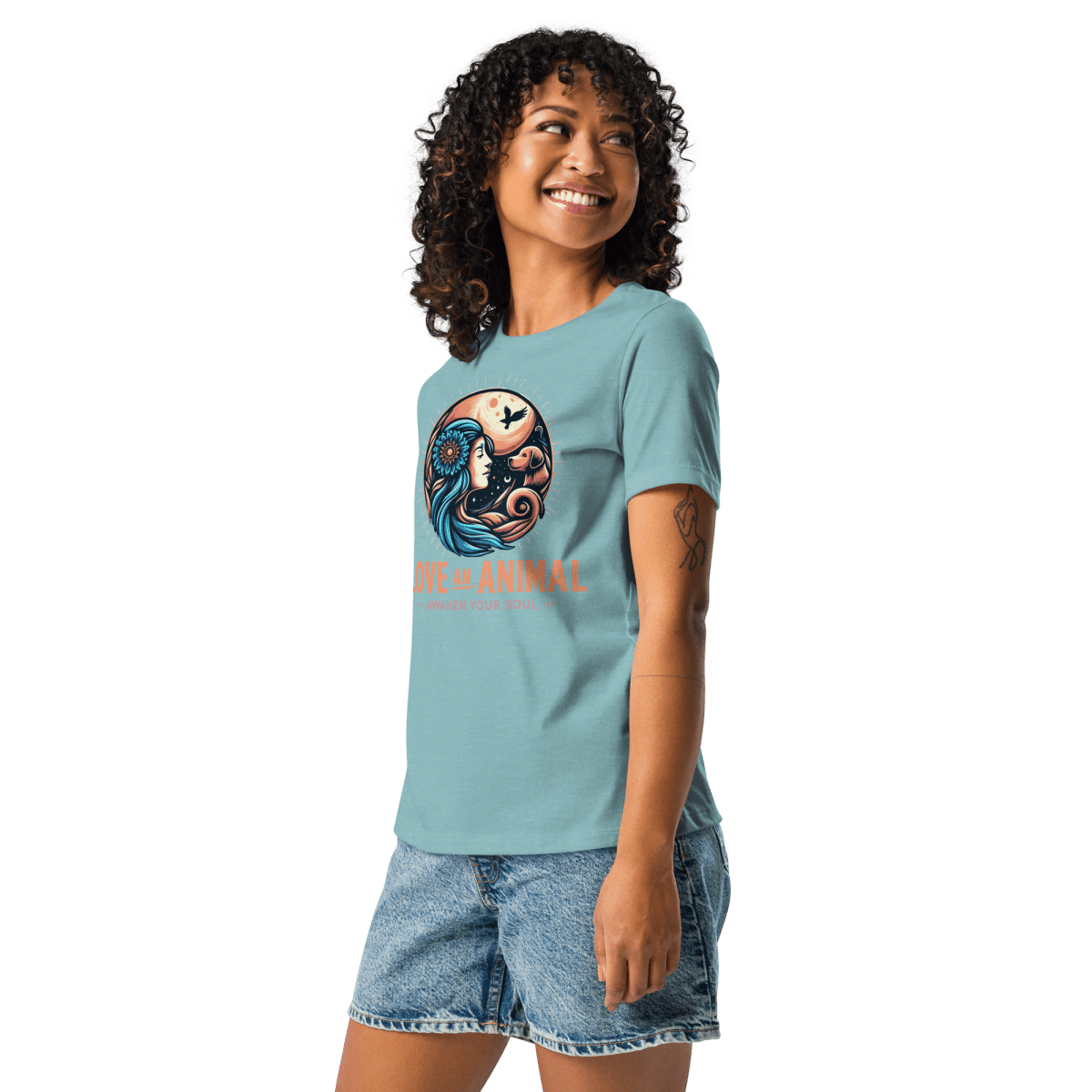 Lunar Serenade - Women’s Relaxed Tee - Womens Relaxed Tee - Speak Up 4 Paws