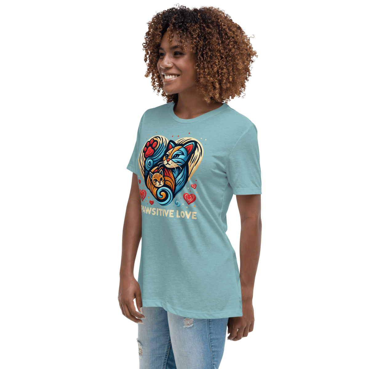 Feline Harmony - Women’s Relaxed Tee - Womens Relaxed Tee - Speak Up 4 Paws