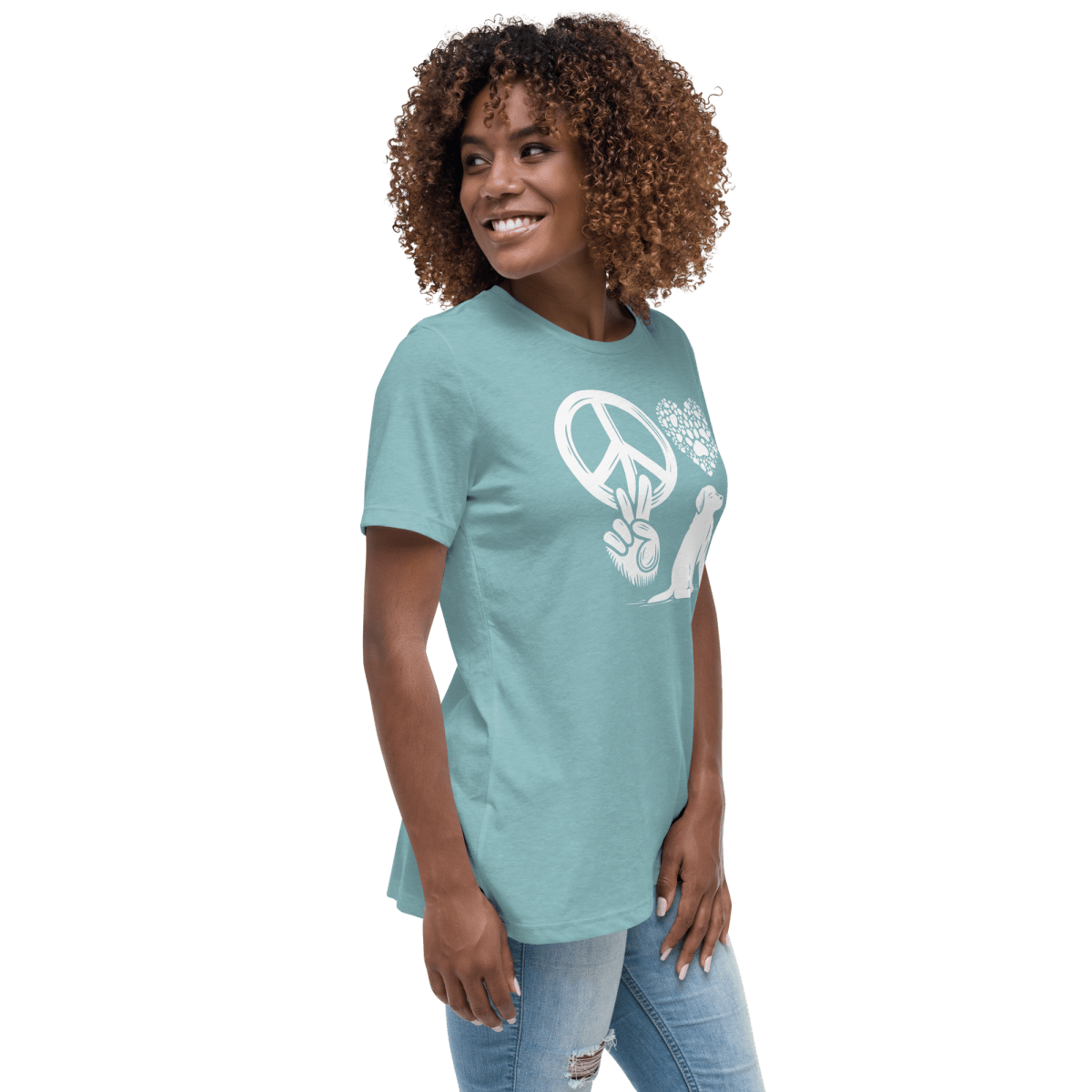 Peaceful Paws - Women's Relaxed Tee - Womens Relaxed Tee - Speak Up 4 Paws