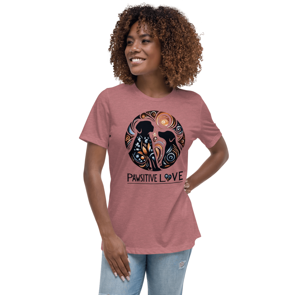 Swirl of Pawsitivity - Women's Relaxed Tee - Womens Relaxed Tee - Speak Up 4 Paws
