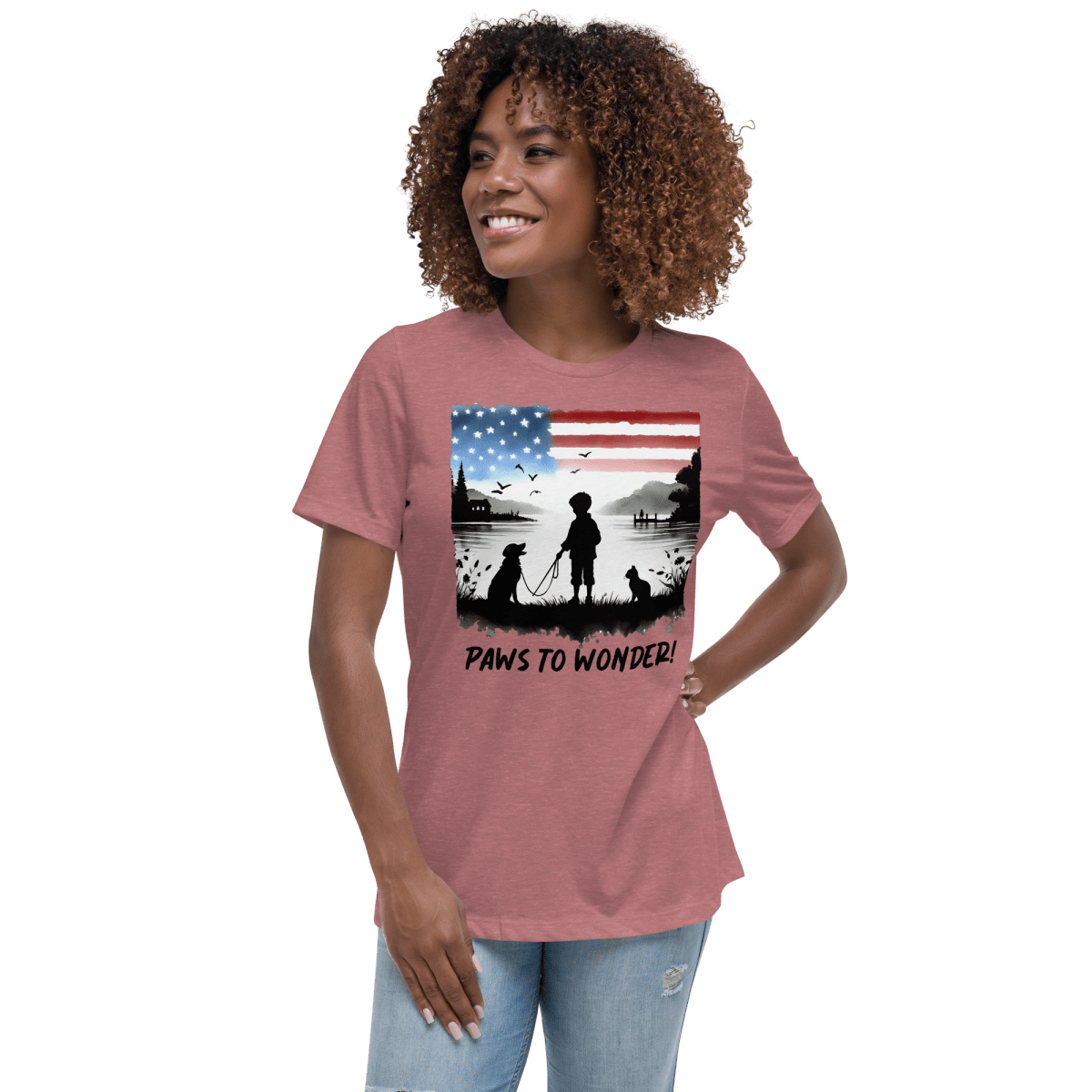 Sunset Friends - Women’s Relaxed Tee - Womens Relaxed Tee - Speak Up 4 Paws