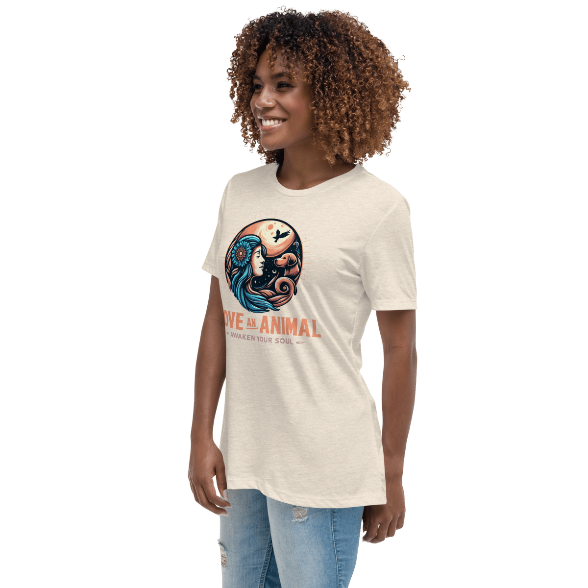 Lunar Serenade - Women’s Relaxed Tee - Womens Relaxed Tee - Speak Up 4 Paws