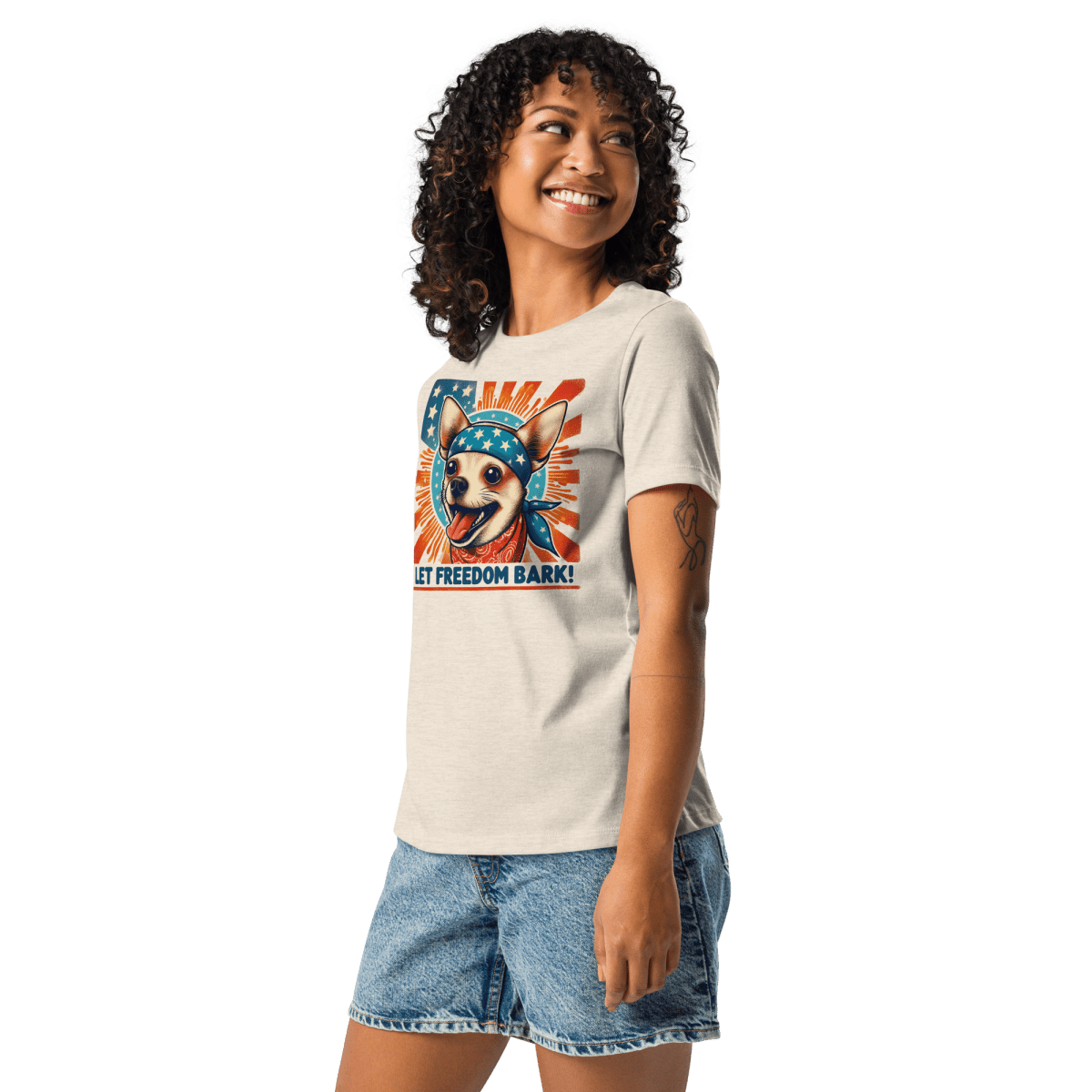 Bark of Freedom Trio - Chihuahua - Women's Relaxed Tee - Womens Relaxed Tee - Speak Up 4 Paws