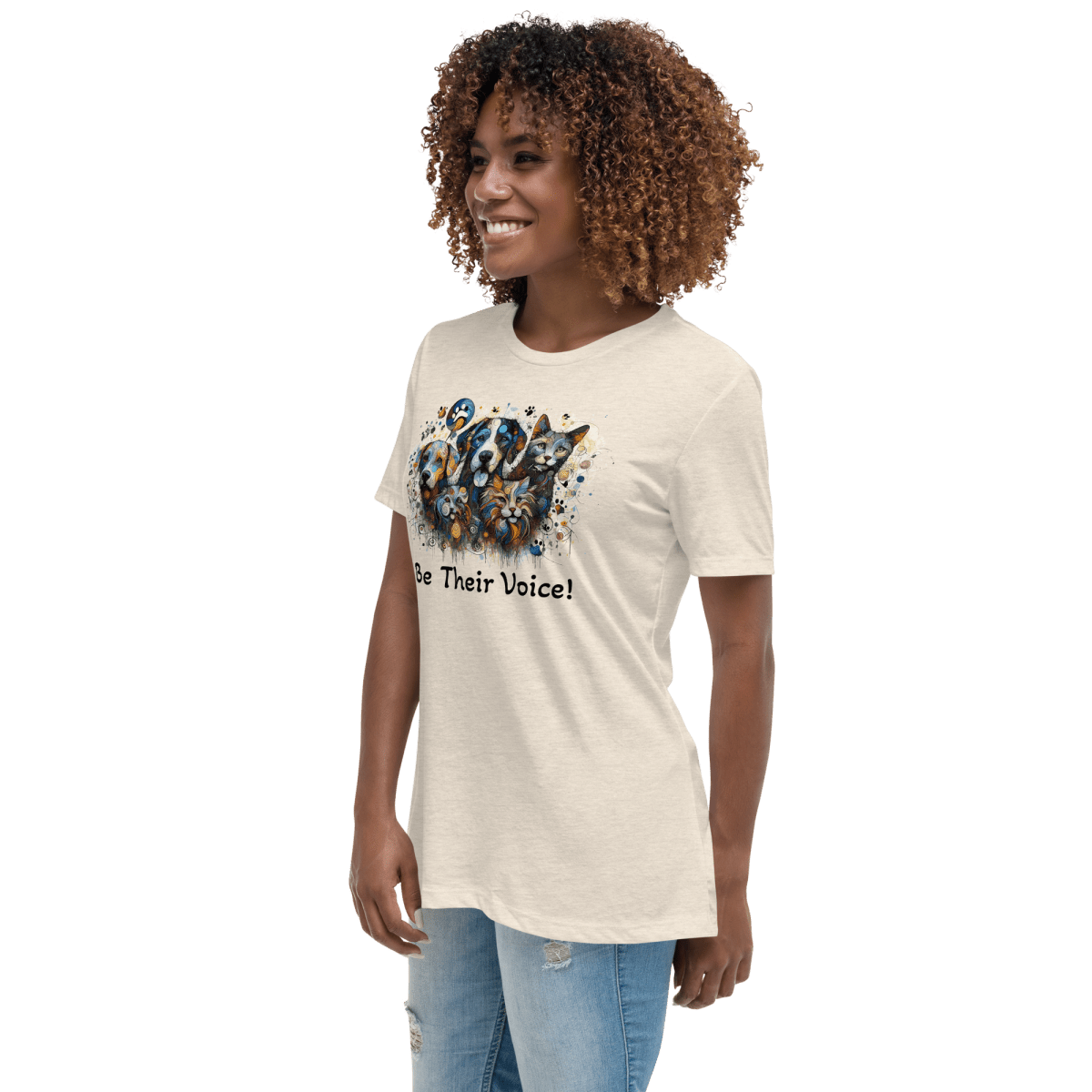 Be Their Voice - Women's Relaxed Tee - Womens Relaxed Tee - Speak Up 4 Paws