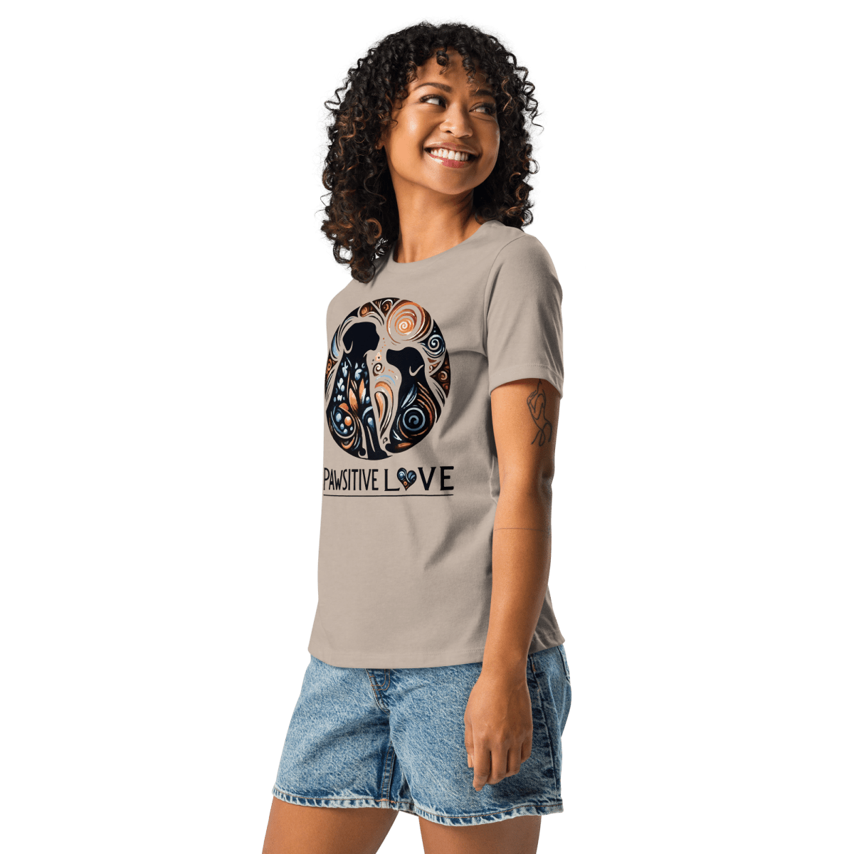 Swirl of Pawsitivity - Women's Relaxed Tee - Womens Relaxed Tee - Speak Up 4 Paws