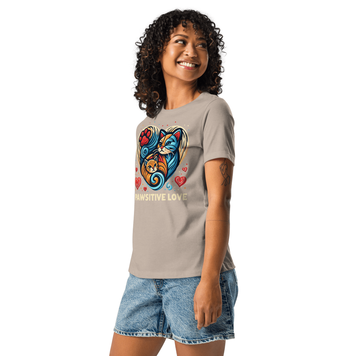 Feline Harmony - Women’s Relaxed Tee - Womens Relaxed Tee - Speak Up 4 Paws