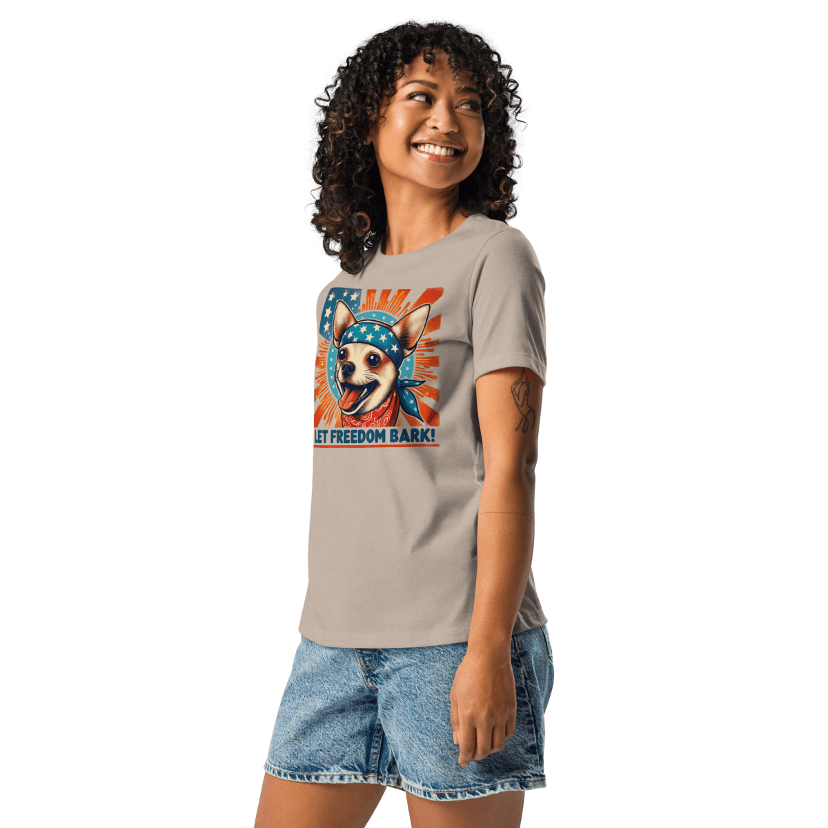 Bark of Freedom Trio - Chihuahua - Women's Relaxed Tee - Womens Relaxed Tee - Speak Up 4 Paws