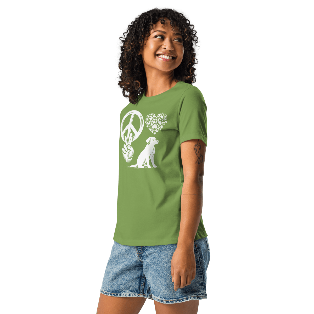 Peaceful Paws - Women's Relaxed Tee - Womens Relaxed Tee - Speak Up 4 Paws