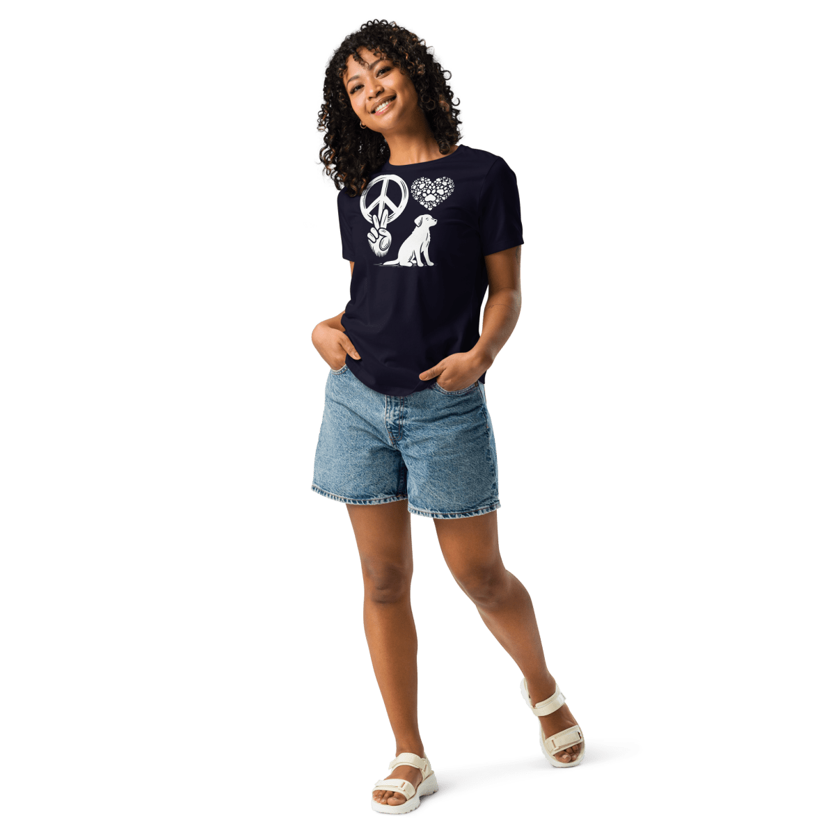Peaceful Paws - Women's Relaxed Tee - Womens Relaxed Tee - Speak Up 4 Paws