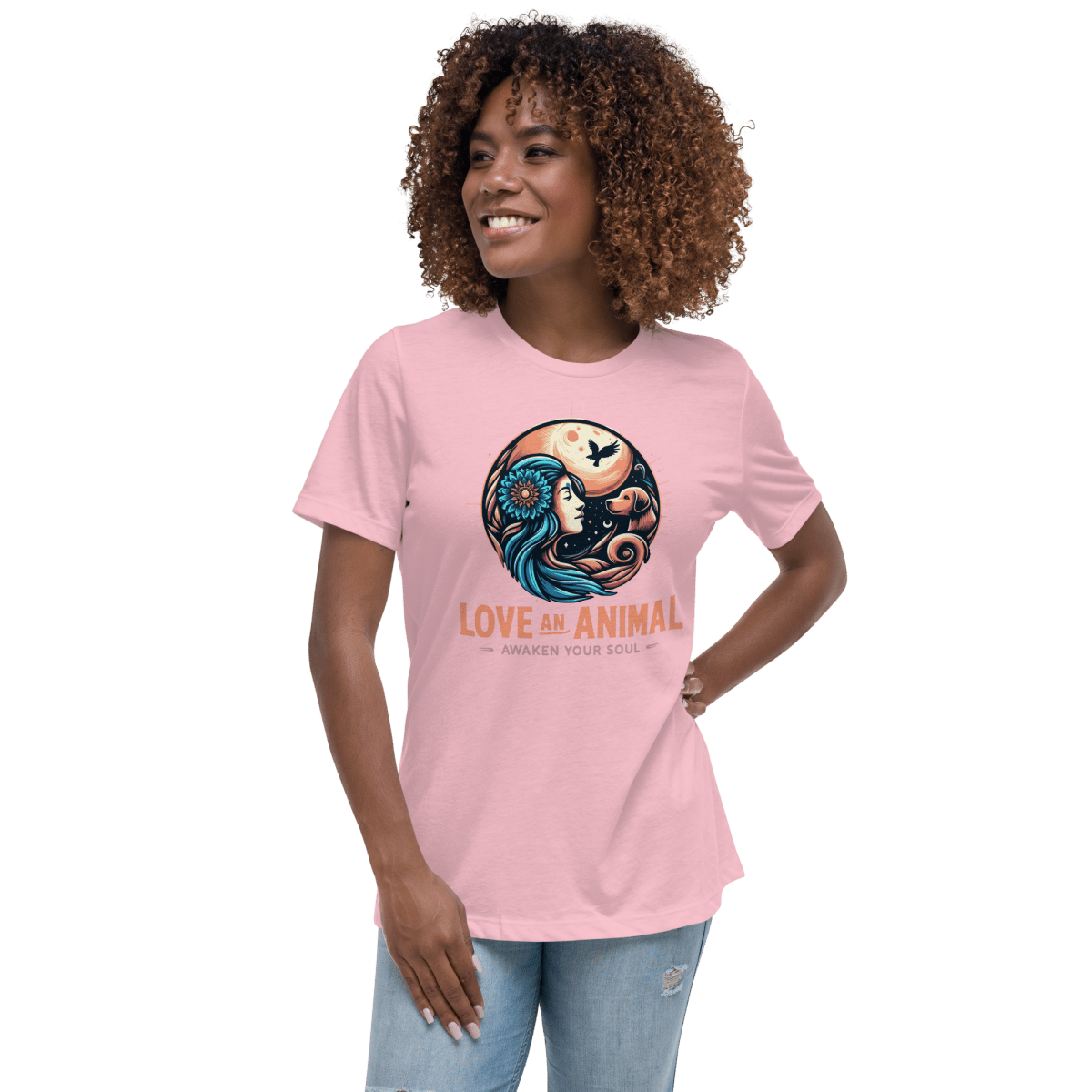 Lunar Serenade - Women’s Relaxed Tee - Womens Relaxed Tee - Speak Up 4 Paws