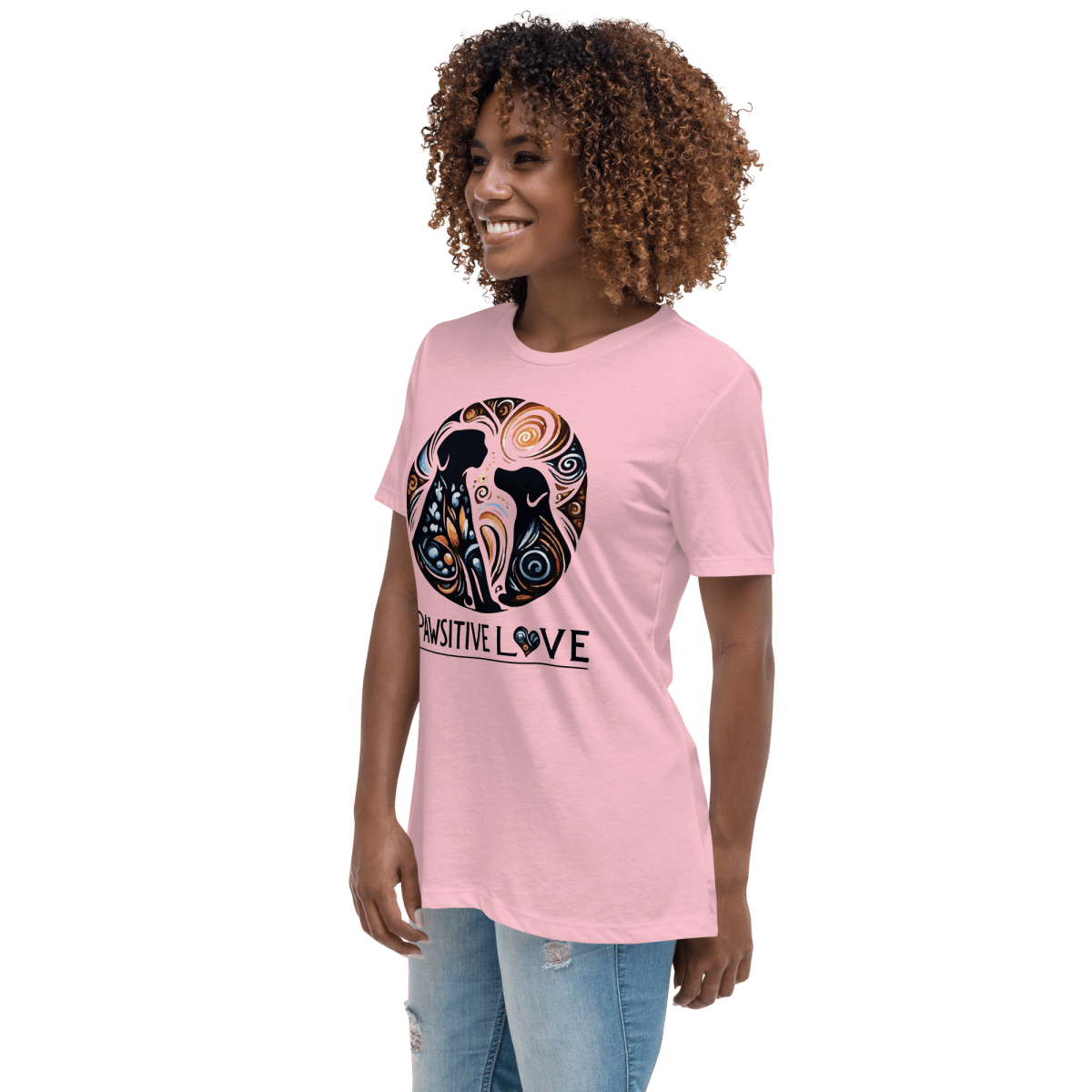 Swirl of Pawsitivity - Women's Relaxed Tee - Womens Relaxed Tee - Speak Up 4 Paws