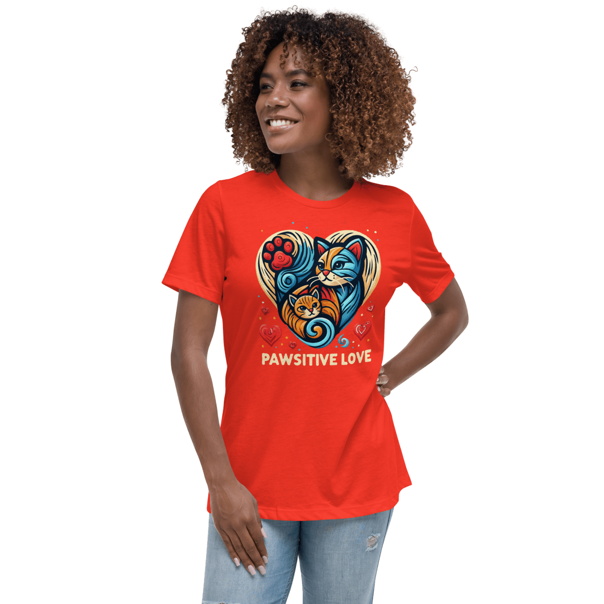 Feline Harmony - Women’s Relaxed Tee - Womens Relaxed Tee - Speak Up 4 Paws