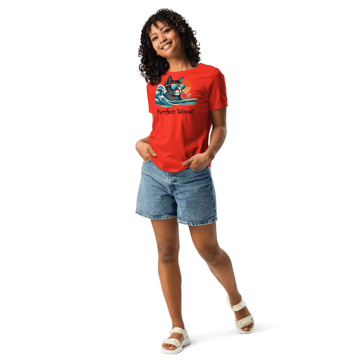 Surf’s Up - Purrfection - Women’s Relaxed Tee - Womens Relaxed Tee - Speak Up 4 Paws