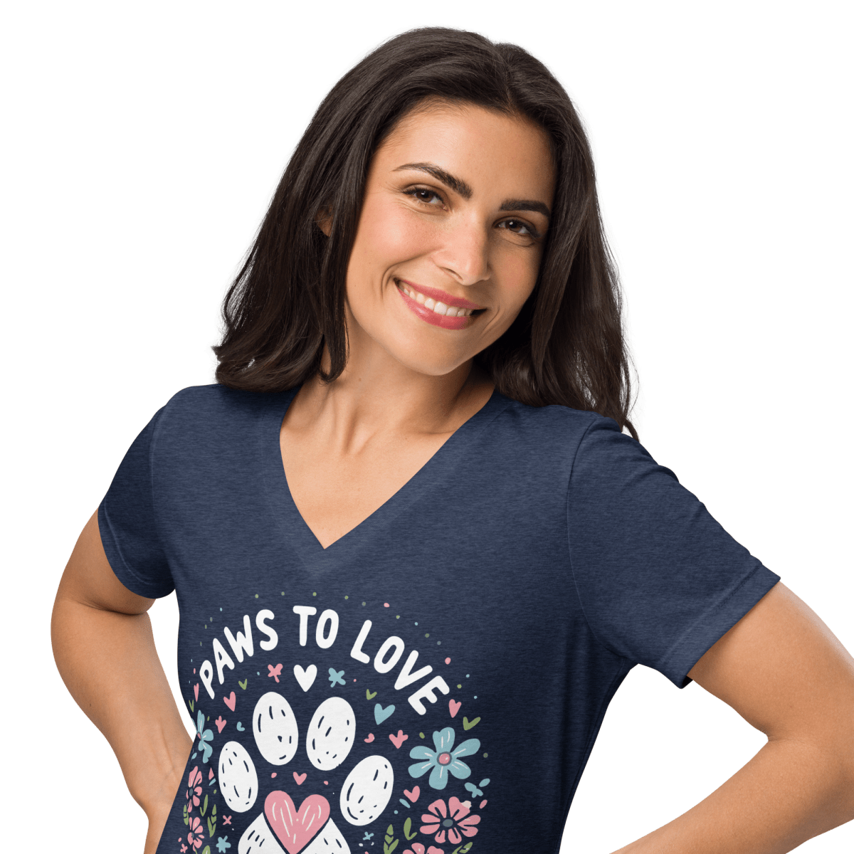 Circle of Pawsitivity - Women’s Relaxed V - Neck Tee - Speak Up 4 Paws