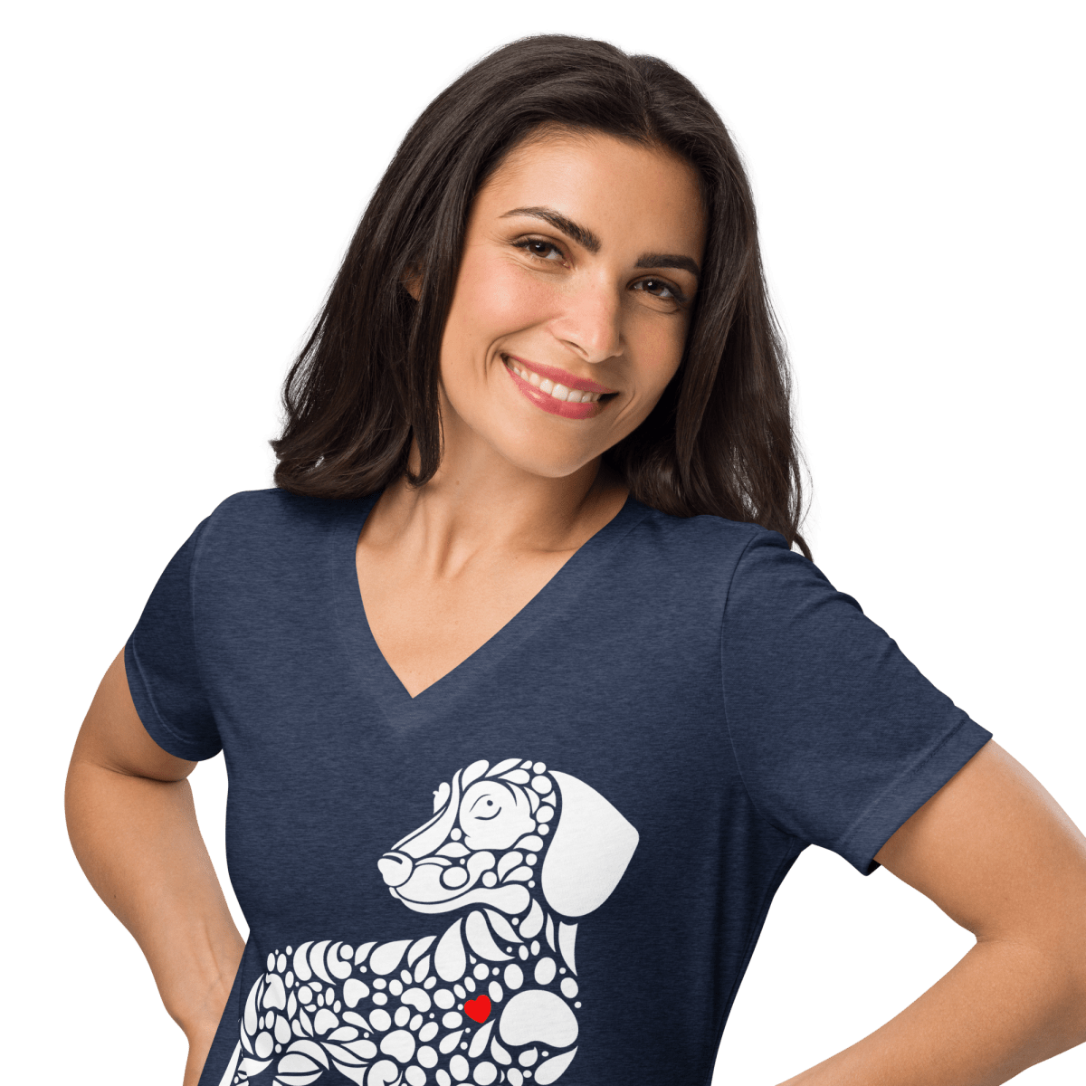 Pawfect Doxie - Women’s Relaxed V - Neck Tee - Womens Relaxed V - Neck Tee - Speak Up 4 Paws