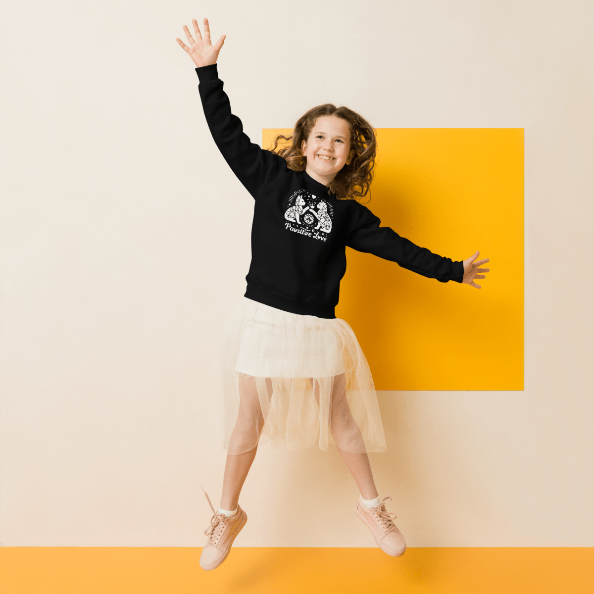 Geometric Whisker Play - Youth Sweatshirt - Youth Sweatshirt - Speak Up 4 Paws