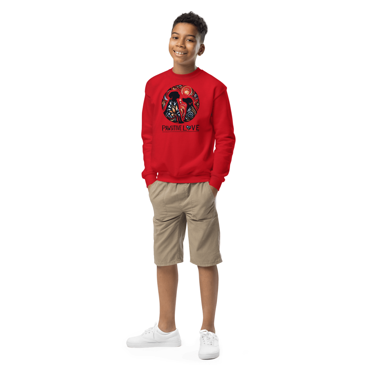 Swirl of Pawsitivity - Youth Sweatshirt - Youth Sweatshirt - Speak Up 4 Paws