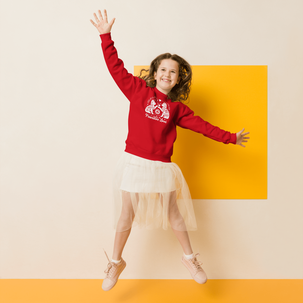 Geometric Whisker Play - Youth Sweatshirt - Youth Sweatshirt - Speak Up 4 Paws