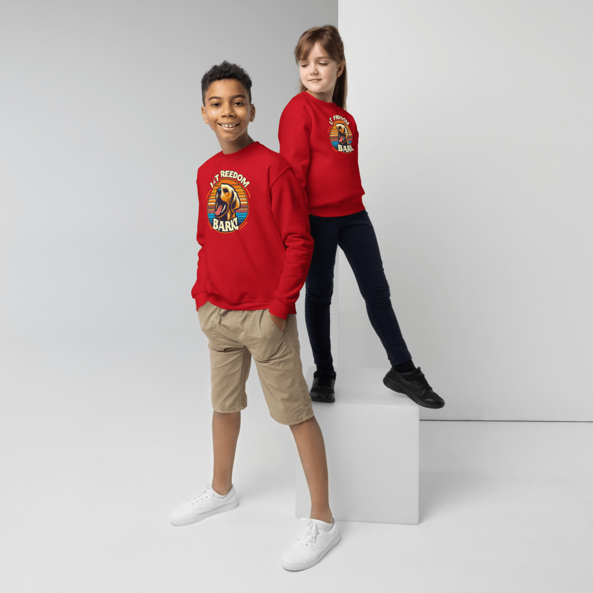 Bark of Freedom Trio - Lab - Youth Sweatshirt - Youth Sweatshirt - Speak Up 4 Paws