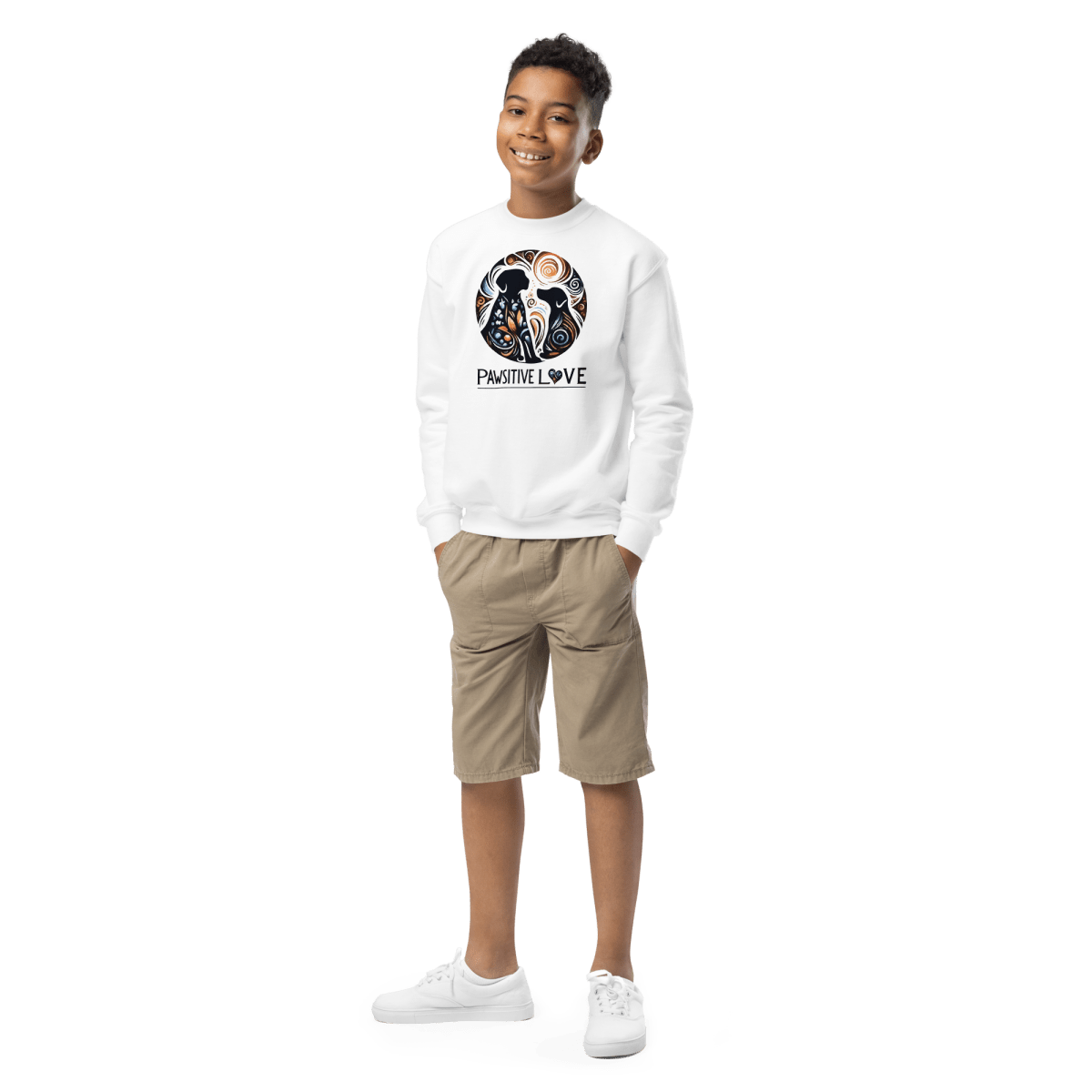 Swirl of Pawsitivity - Youth Sweatshirt - Youth Sweatshirt - Speak Up 4 Paws