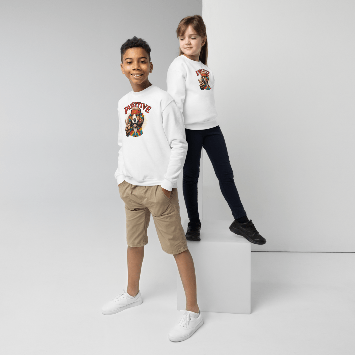 Groovy Canine Vibes - Youth Sweatshirt - Youth Sweatshirt - Speak Up 4 Paws