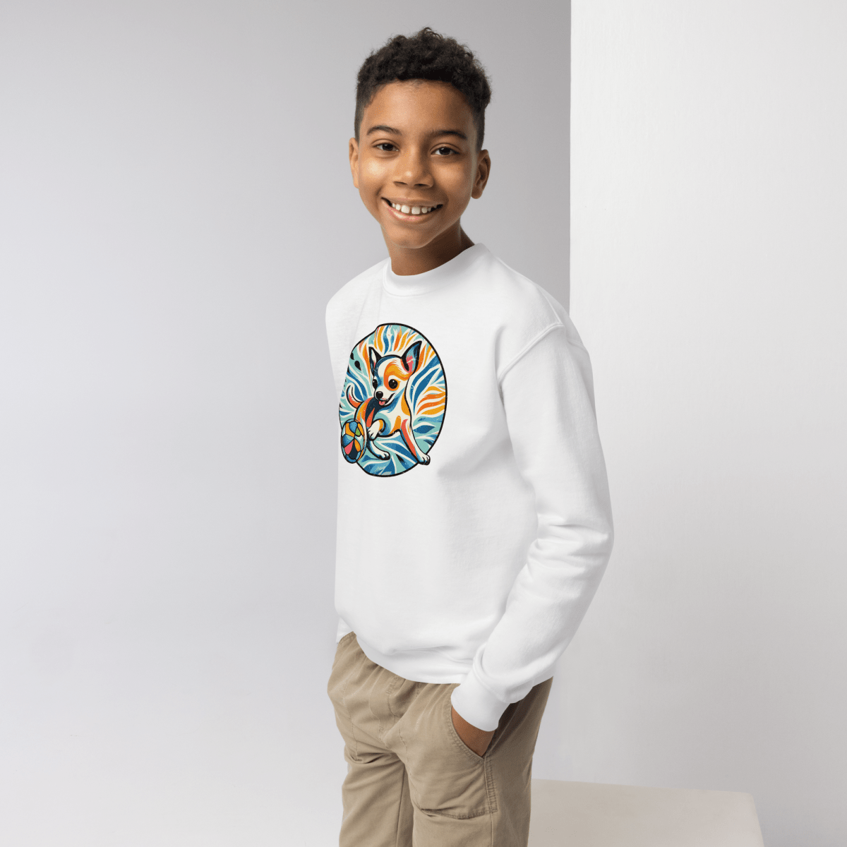 Chihuahuas Playful Dance - Youth Sweatshirt - Youth Sweatshirt - Speak Up 4 Paws