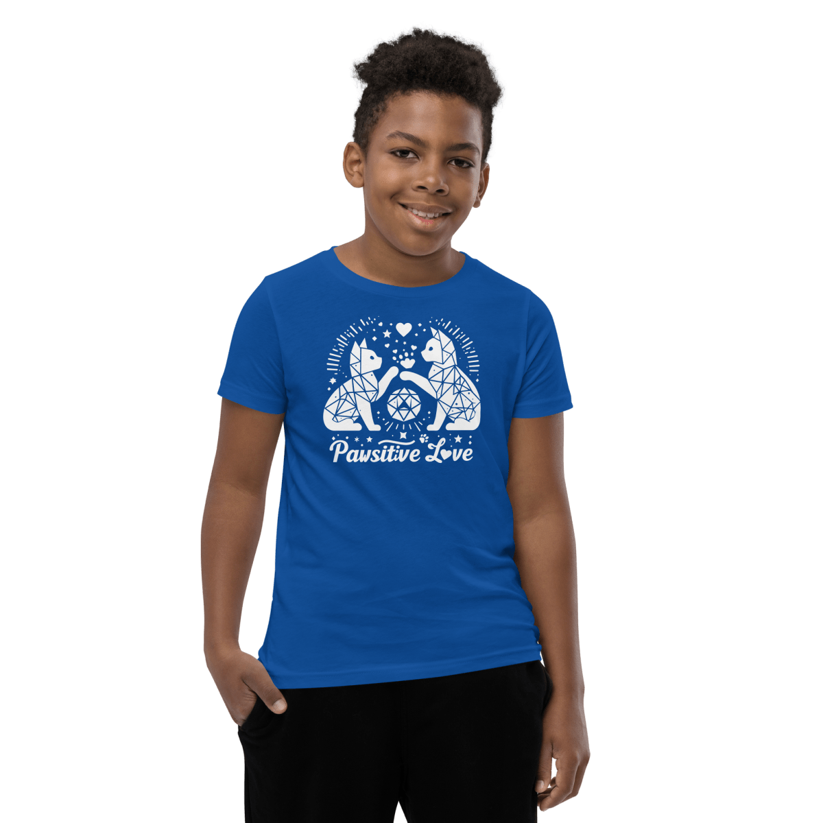 Geometric Whisker Play - Youth Signature Tee - Youth Tee - Speak Up 4 Paws