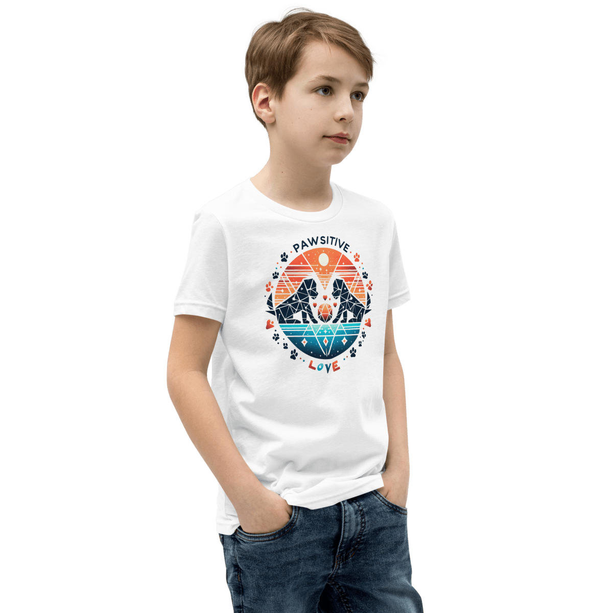 Geometric Puppy Play - Youth Signature Tee - Youth Tee - Speak Up 4 Paws
