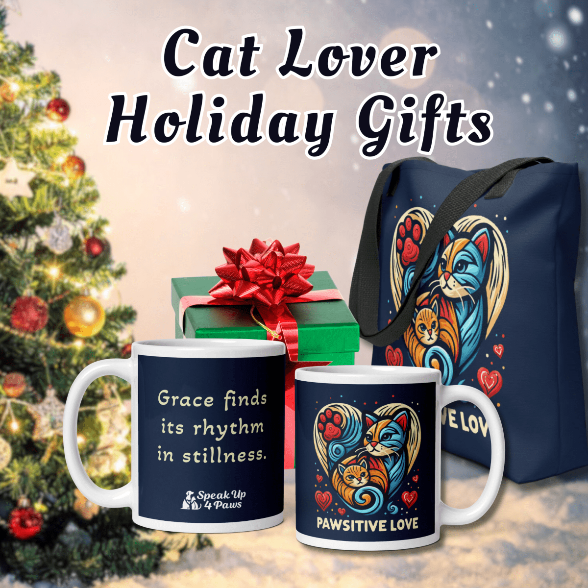 Cat Lover Holiday Gifts - Speak Up 4 Paws