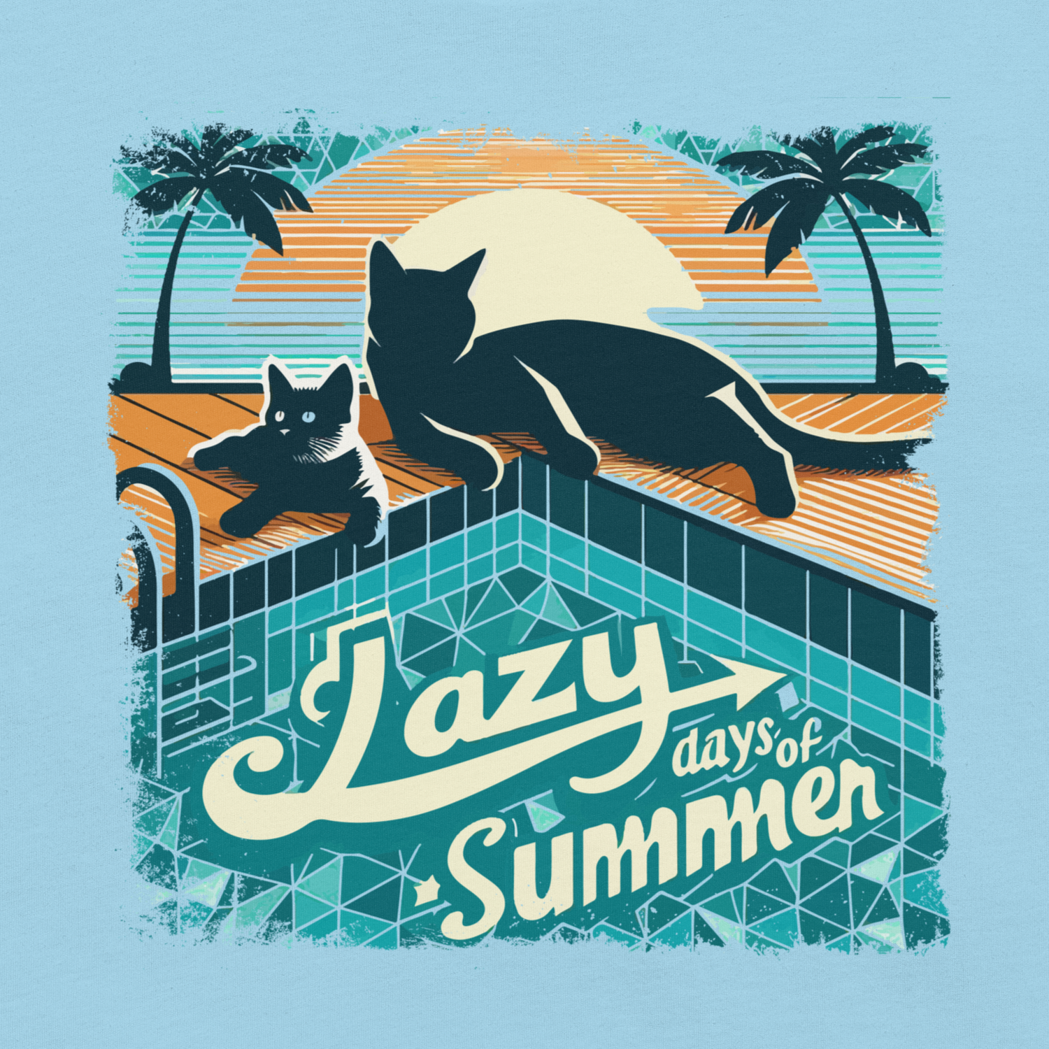 Geometric Feline Oasis - DRAFT - Speak Up 4 Paws