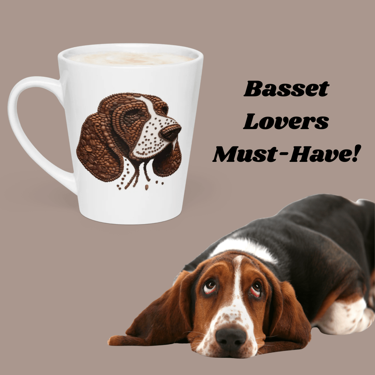 Brewster the Basset - Latte Mug - Latte Mug - Speak Up 4 Paws