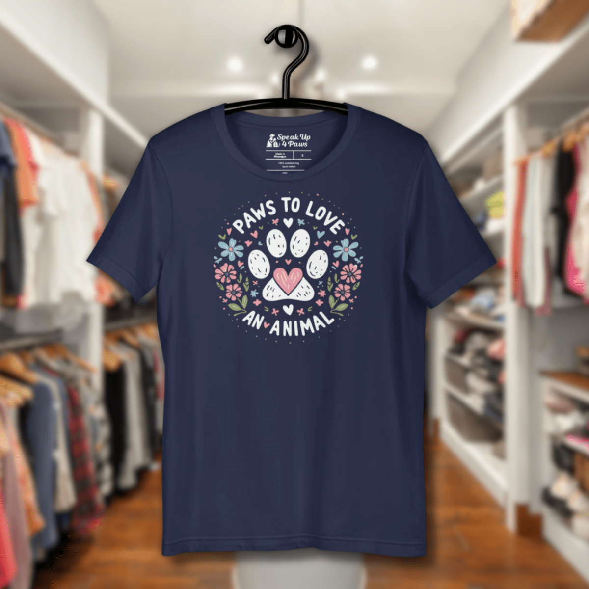 Circle of Pawsitivity - Everyday Tee | COLORS: Heather Raspberry, Navy, Heather Slate, Heather Deep Teal - Unisex Staple Tee - Speak Up 4 Paws