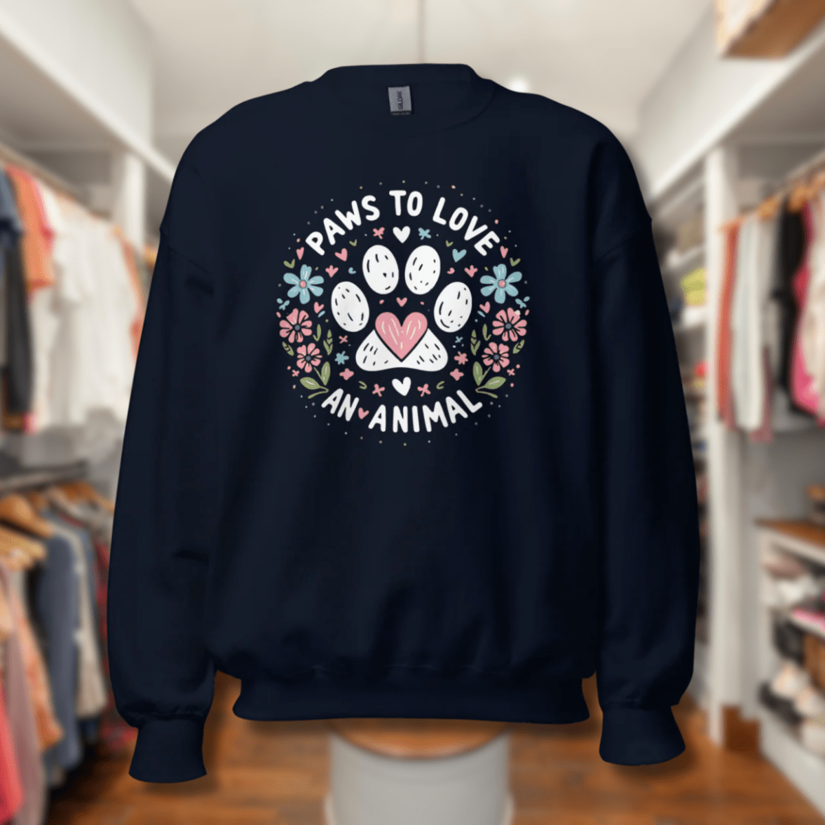 Circle of Pawsitivity - Sweatshirt | COLORS: Indigo Blue, Navy, Forest Green Charcoal - Preshrunk Sweatshirt - Speak Up 4 Paws