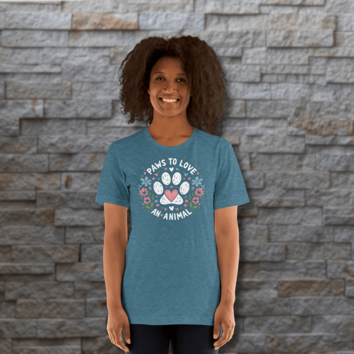 Circle of Pawsitivity - Everyday Tee | COLORS: Heather Raspberry, Navy, Heather Slate, Heather Deep Teal - Unisex Staple Tee - Speak Up 4 Paws