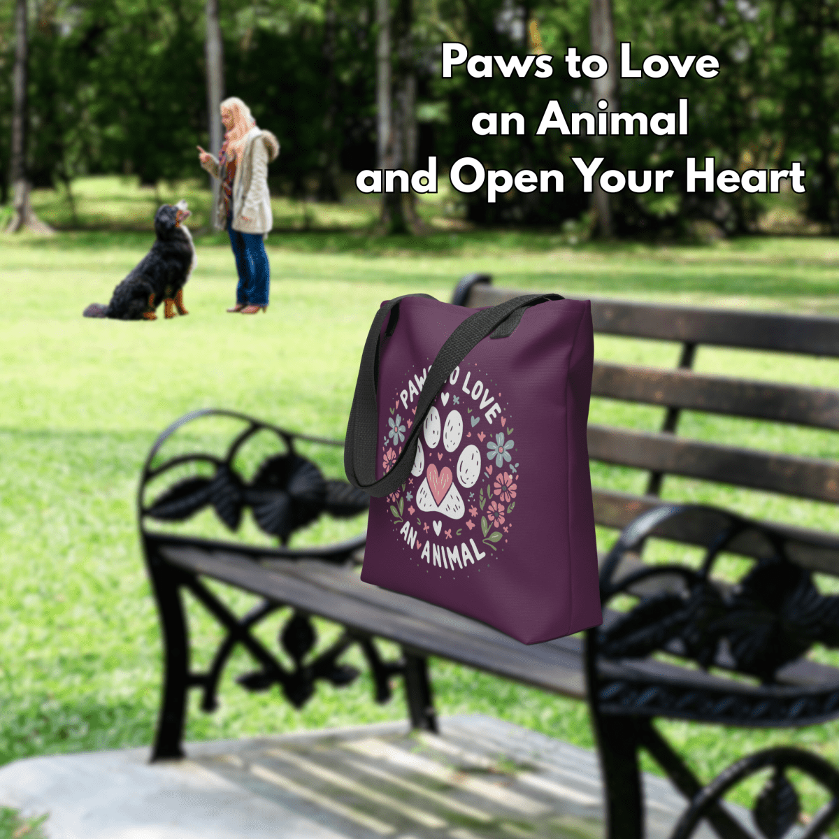 Circle of Pawsitivity - Everyday Bag - AOP Tote Bag - Speak Up 4 Paws