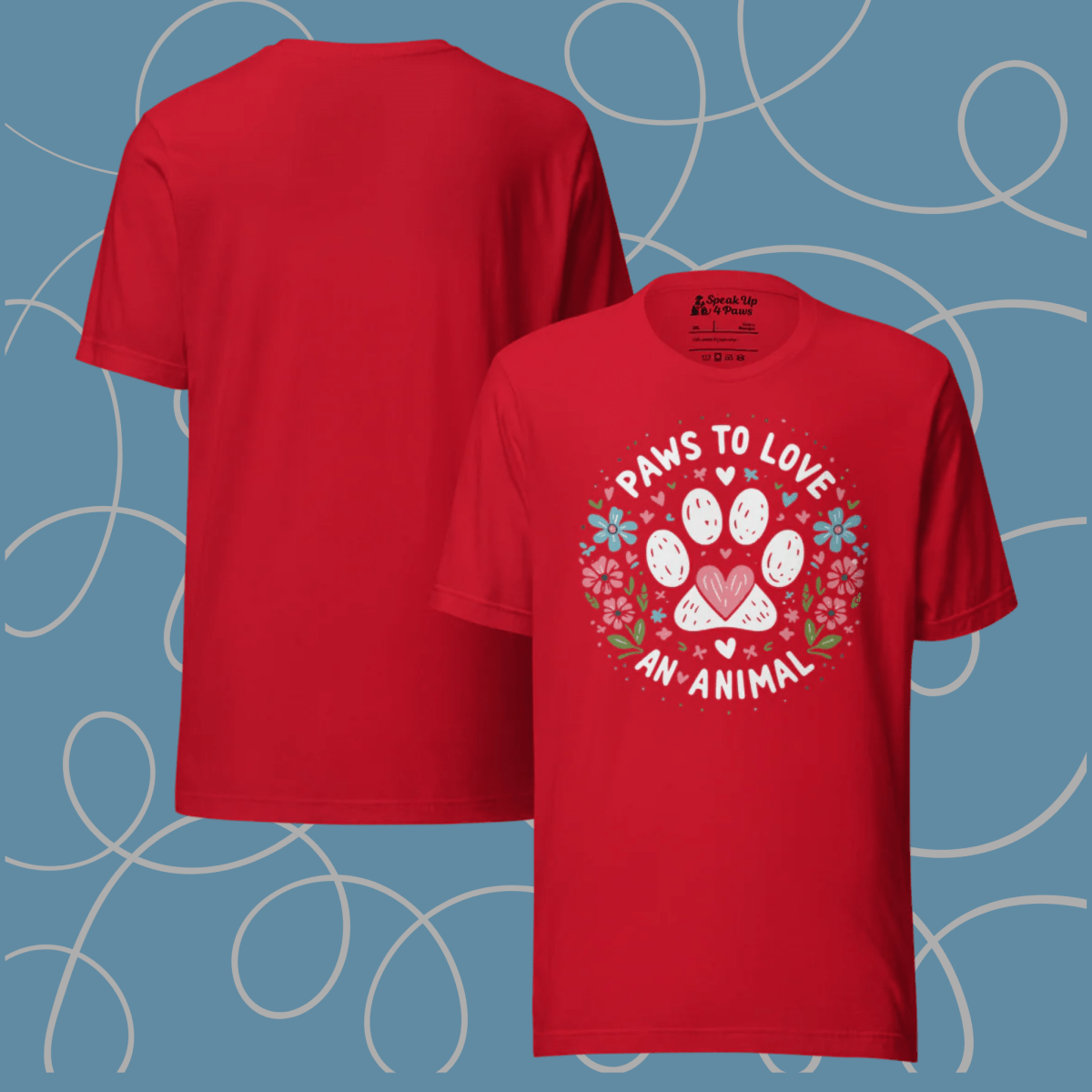 Circle of Pawsitivity - Everyday Plus Tee | COLORS: Black Heather, Navy, Red, Dark Grey Heather - Unisex Staple Tee - Speak Up 4 Paws